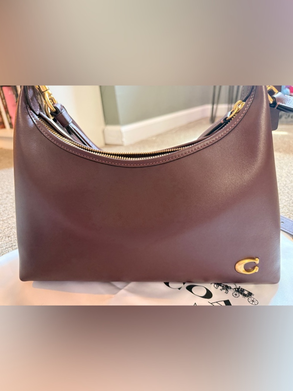 Coach Juliet Shoulder Bag Black Currant - Picture 9 of 12